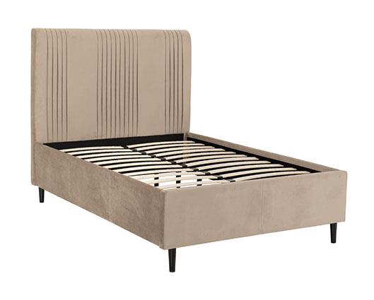 MAINE 4'6" BED - TAUPE VELVET FABRIC