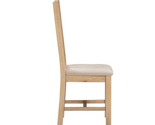 WINDSOR SLATTED DINING CHAIR (X2 PER BOX) - NATURAL OAK/OAT FABRIC