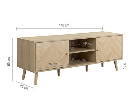 Herringford Large TV Unit - Oak