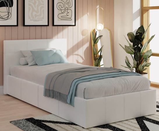 Sage Side Lift Single Ottoman- White