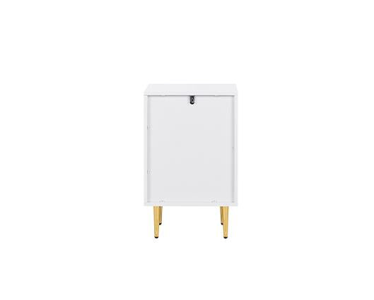 Zara 2 Drawer Fluted Bedside - White