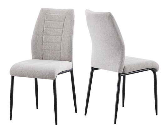 MODENA & CHILTON DINING SET (X4 CHAIRS) - CREAM/GREY FABRIC