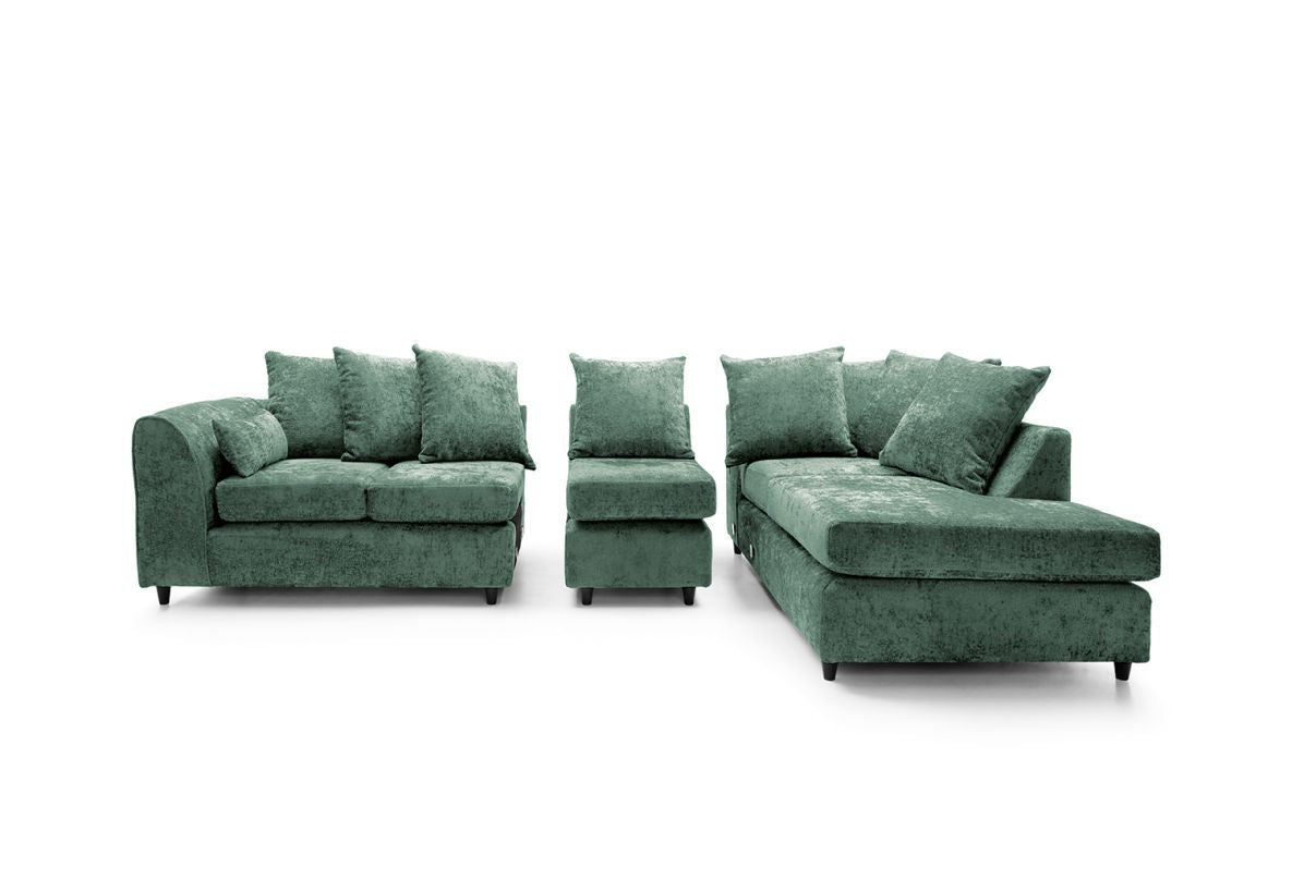 Heidi Right Hand Facing Corner Sofa Plus - Rifle Green