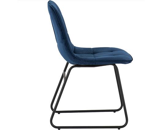 MODENA & LUKAS DINING SET (X4 CHAIRS) - CREAM/SAPPHIRE BLUE VELVET