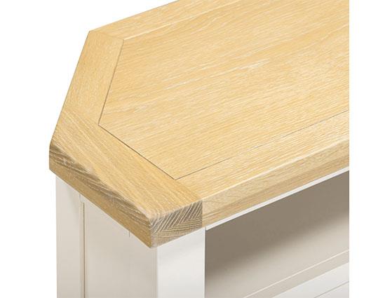 WINDSOR CORNER TV UNIT - IVORY/OAK