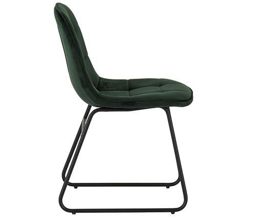 MARLOW & LUKAS DINING SET (X4 CHAIRS) - WHITE MARBLE/EMERALD GREEN VELVET
