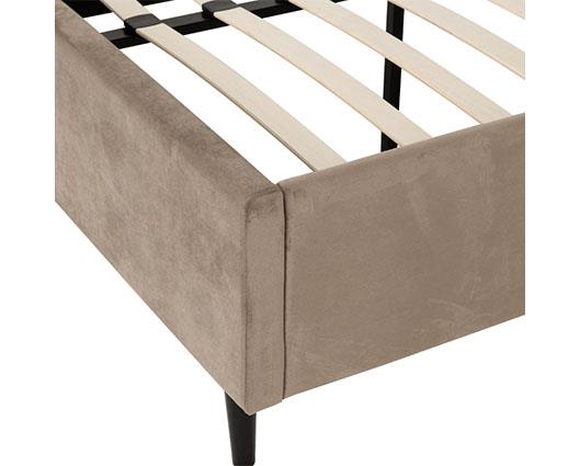 MAINE 5' BED - TAUPE VELVET FABRIC