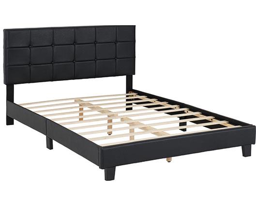 ARRAN 4'6" BED - BLACK FAUX LEATHER