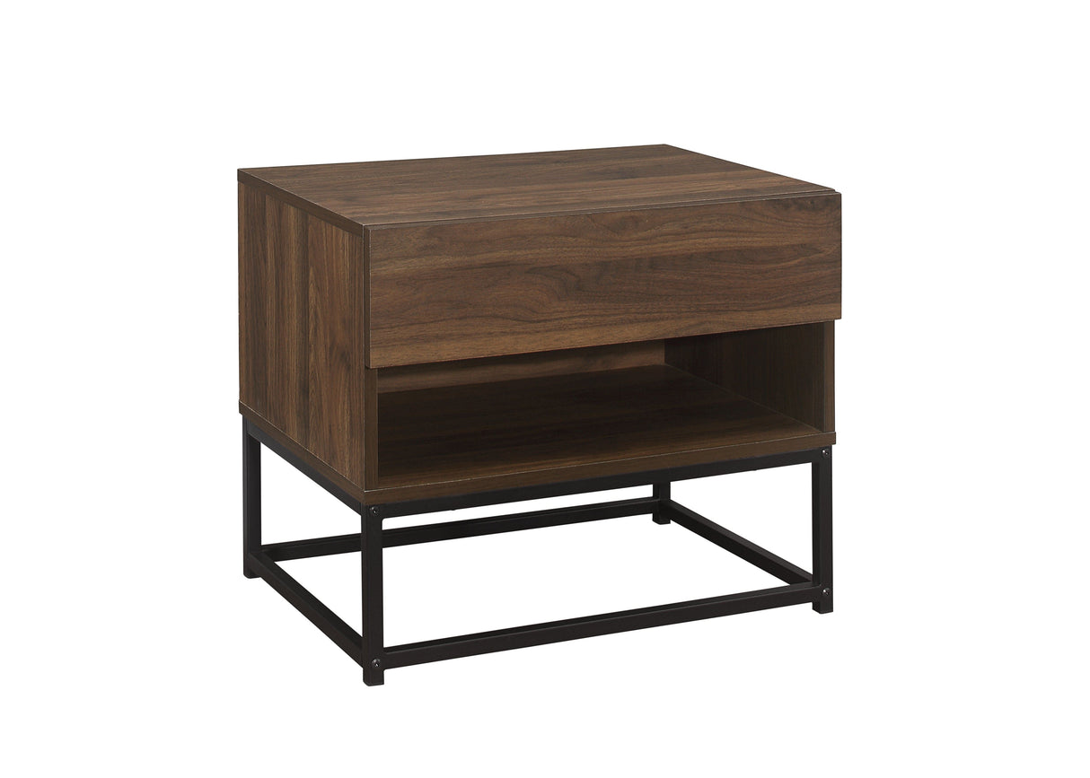 Hermione 1 Drawer Bedside - Walnut