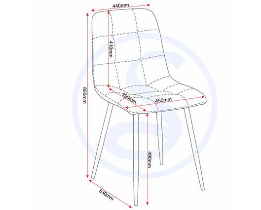 FENTON DINING CHAIR (X2 PER BOX) - LIGHT GREY FABRIC