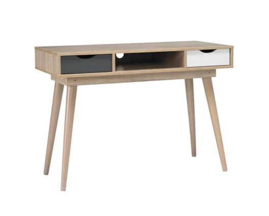 Selda Desk Oak With Grey And White Drawers