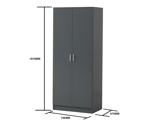 Original 2 Door Wardrobe-Dark Grey