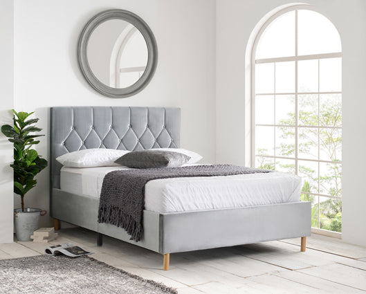 Loxley King Size Bed-Grey