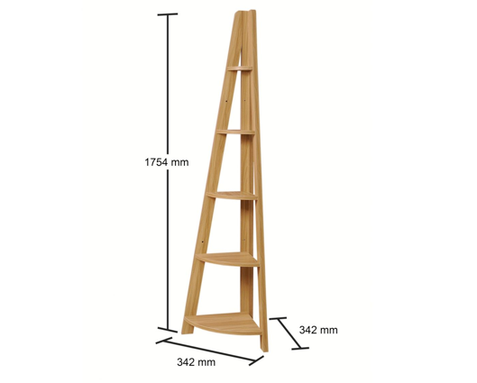 Corner Ladder Bookcase-Oak