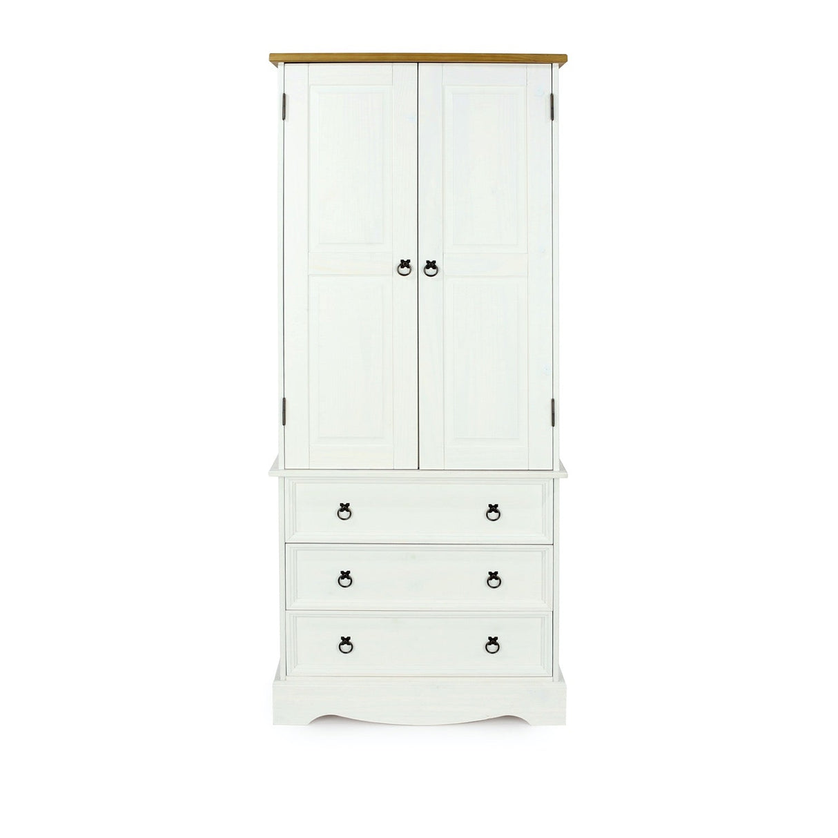 Corona White 2 Door, 3 Drawer Wardrobe