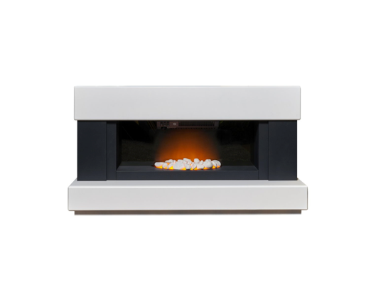 Vera Fireplace Suite 48inch - White/ Charcoal Grey