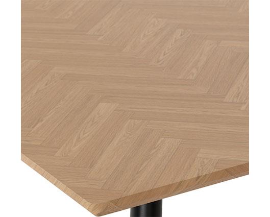 HAMILTON & LUKAS LARGE DINING SET (X6 CHAIRS) - MEDIUM OAK EFFECT/GREY VELVET