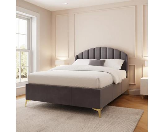 Pettine End Lift Ottoman King Bed - Grey