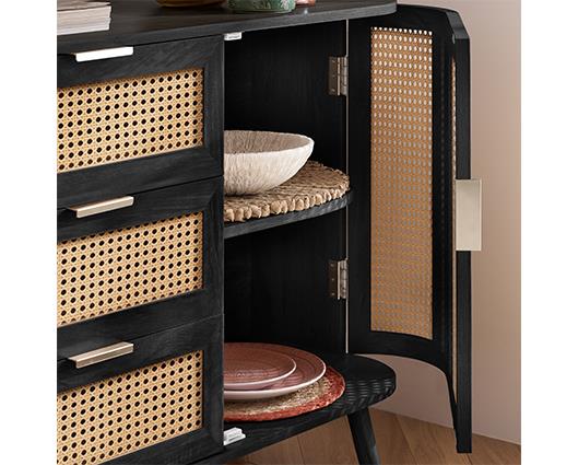 Noah 2 Door 3 Drawer Sideboard - Black