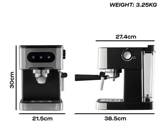 Daewoo 20 Bar Espresso Coffee Maker with Steam Wand