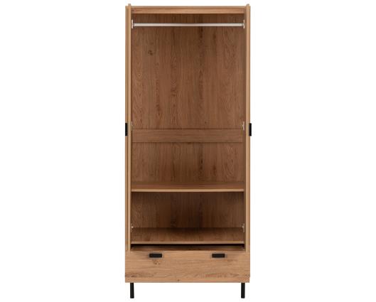 LEON 2 DOOR 1 DRAWER WARDROBE - MEDIUM OAK EFFECT