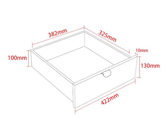 Jupiter metal 1 drawer bedside cabinet, copper drawer with black handle legs