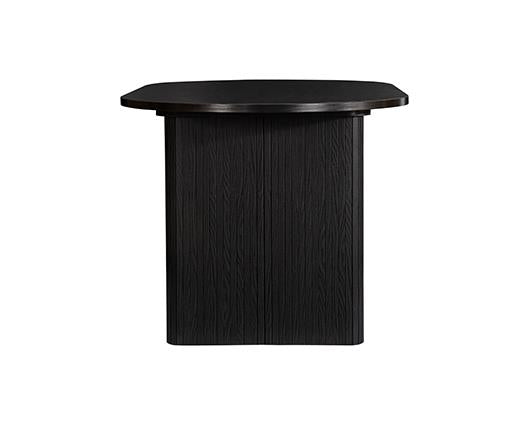 Axel Oval Fluted Dining Table with 2 Benches - Black