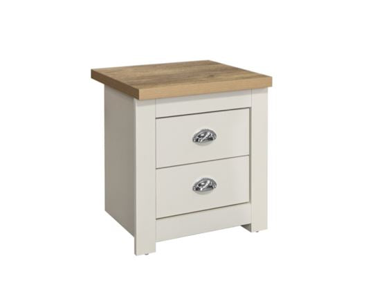 Harper 2 Drawer Bedside-Cream