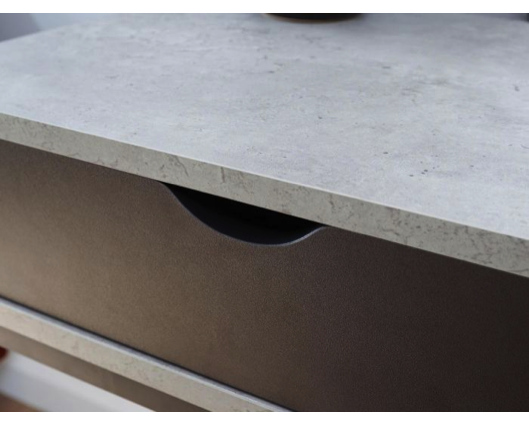 Telton Computer Desk-Concrete & Black