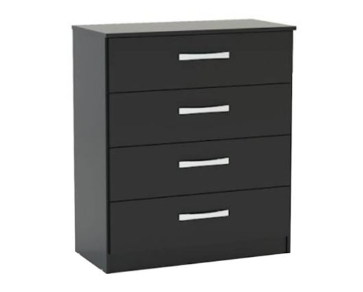Larz 4 Drawer Chest-Black