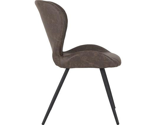 HAMILTON & QUEBEC MEDIUM DINING SET (X4 CHAIRS) - MEDIUM OAK EFFECT/BROWN FAUX LEATHER