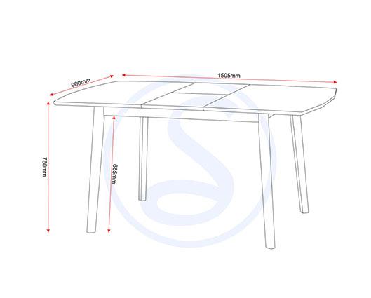 EMERY EXTENDING DINING SET (X6 CHAIRS) - NATURAL OAK EFFECT