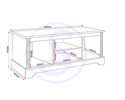 STRATFORD 2 DOOR TV UNIT - WHITE