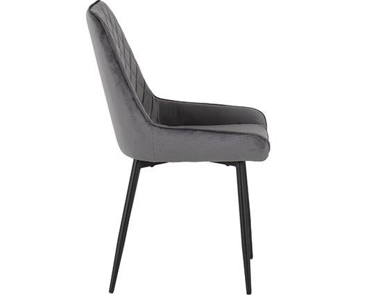 HAMILTON & AVERY MEDIUM DINING SET (X4 CHAIRS) - MEDIUM OAK EFFECT/GREY VELVET
