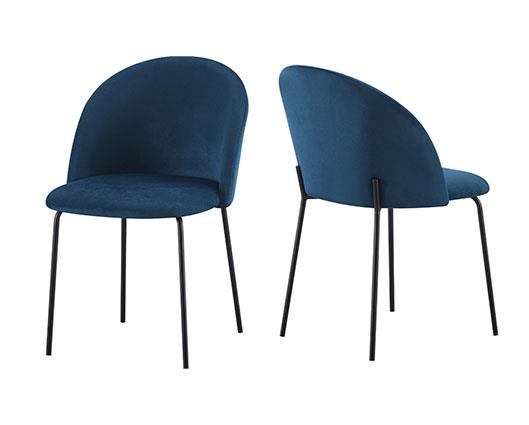 BOSTON DINING CHAIR (X4 PER BOX) - SAPPHIRE BLUE VELVET