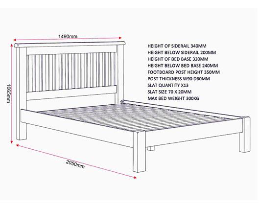WINDSOR 4'6" LOW END BED - NATURAL OAK