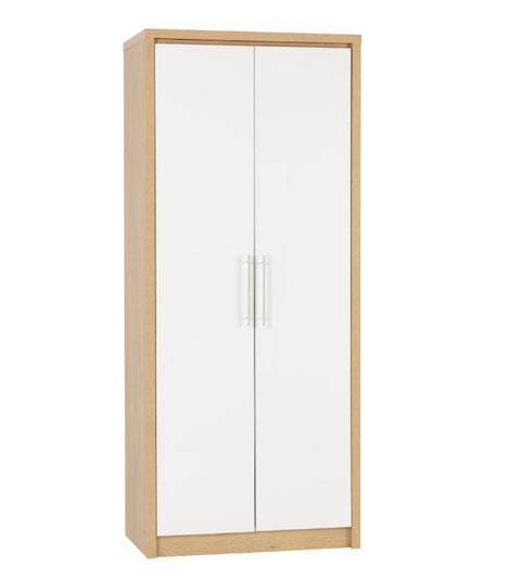 Santos Bedroom Set - White High Gloss/Light Oak Effect Veneer