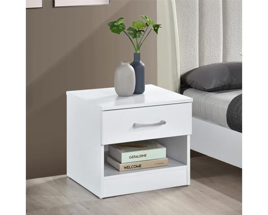 Highbury 1 Drawer Bedside - White