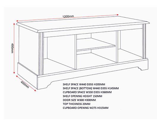STRATFORD 2 DOOR TV UNIT - WHITE