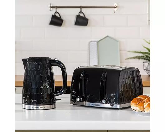 Russell Hobbs Honeycomb 4 Slice Toaster - Black