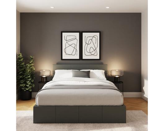 Serena Double Side lift Ottoman Bed - Grey