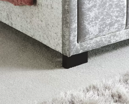Hannover Small Double Bed - Steel Crushed Velvet