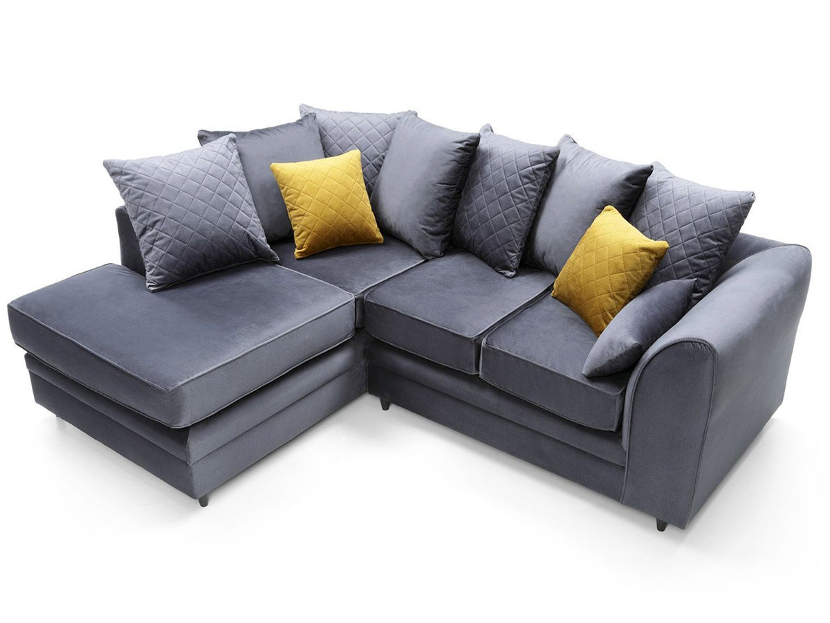 Chevelle Left Hand Facing Corner Sofa - Dark Grey