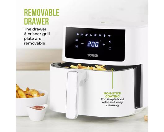 Tower 6 Litre Vortx Digital Air Fryer - White