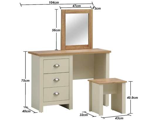 Lisbon Dressing Table 3 Drawer