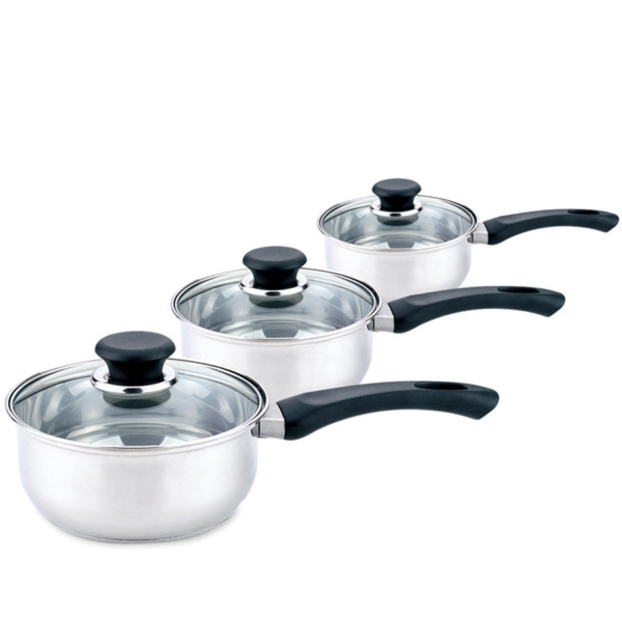 Sabichi 3 Piece Saucepan Set Stainless Steel