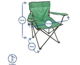 Harbour Housewares Folding Camping Chairs - Black - Pack of 2