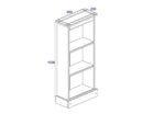 Corona low narrow bookcase