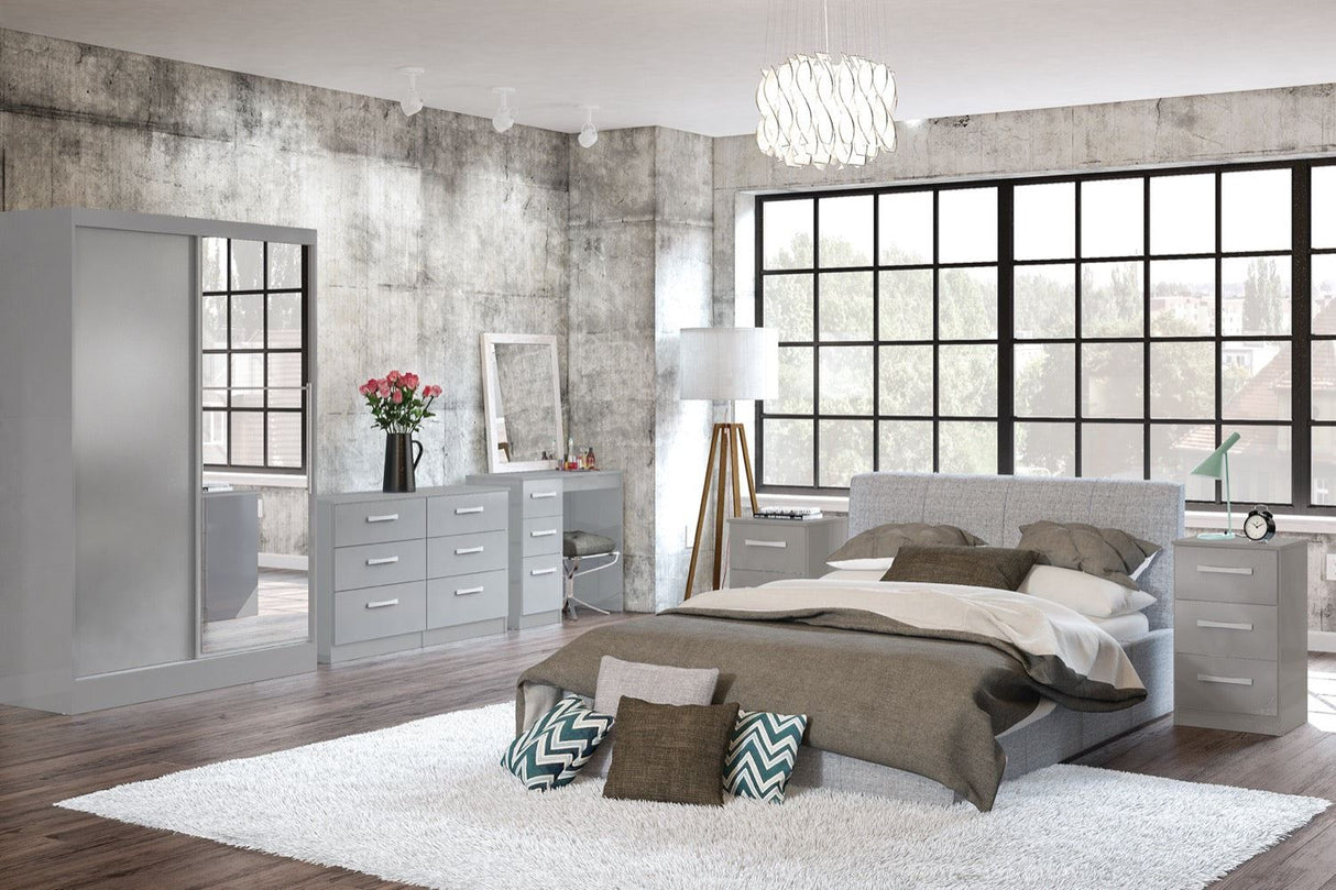 Larz 3 Drawer Bedside-Grey