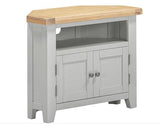 WINDSOR CORNER TV UNIT - PEBBLE GREY/OAK
